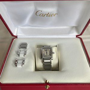 Cartier Tank Francaise Watch, Cartier Women's Quartz Movement Stainless Steel 20